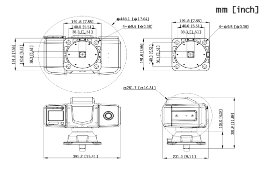 热成像测温型双目小型云台（编码云台/白光/底出线）