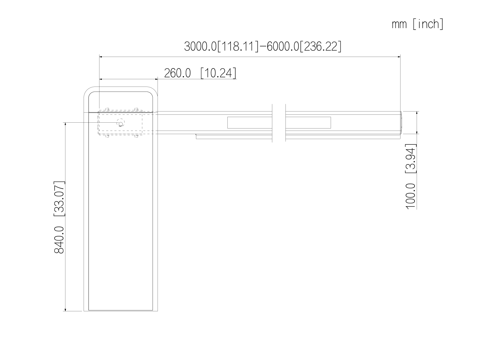 变频右向4.5米直臂道闸（2.5秒）